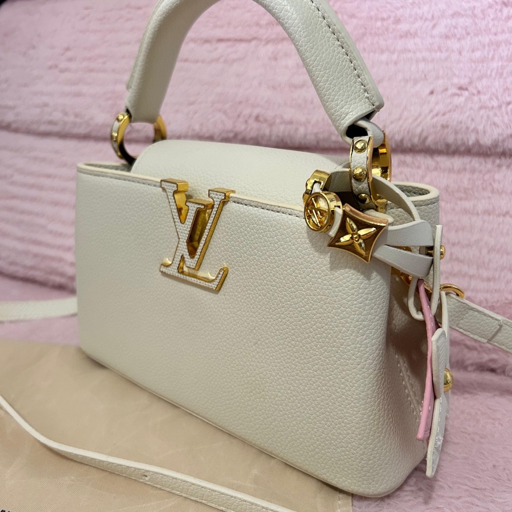 Louis Vuitton Ivory Crossbody Bag with Gold Accents
